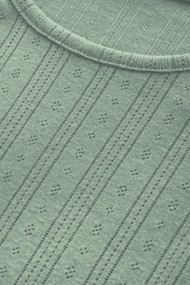 Kadın Pamuklu Kısa Kollu Baby Overloklu Pijama Takımı Yeşil - S