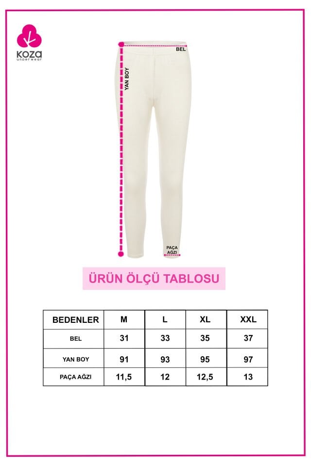 Kadın Kışlık Beyaz Pamuklu Termal Alt Beyaz - XL