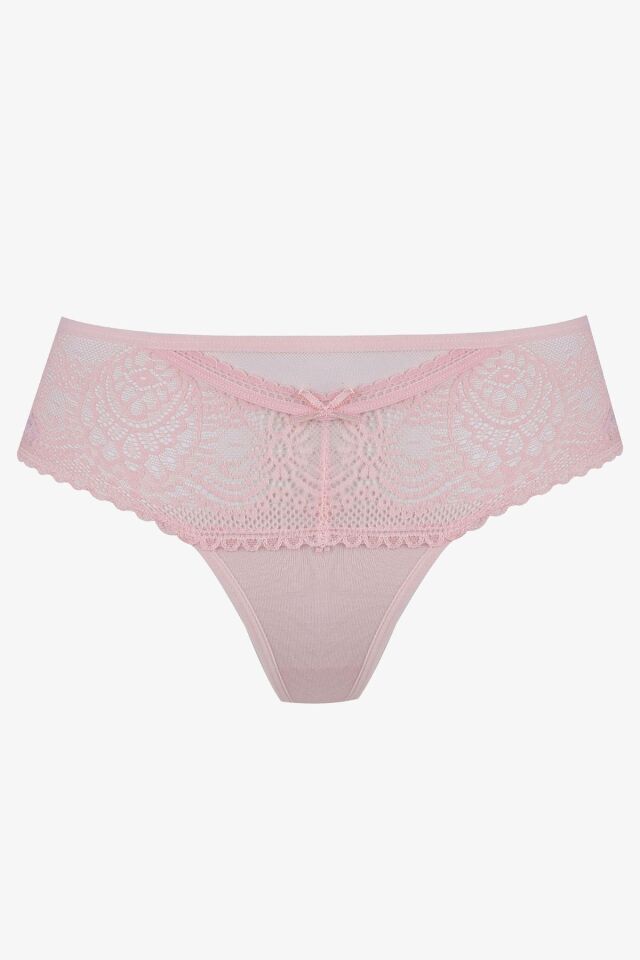 Kadın 3'lü Dantel Detaylı Tanga Siyahbeyazpudra - M - M - Siyahbeyazpudra