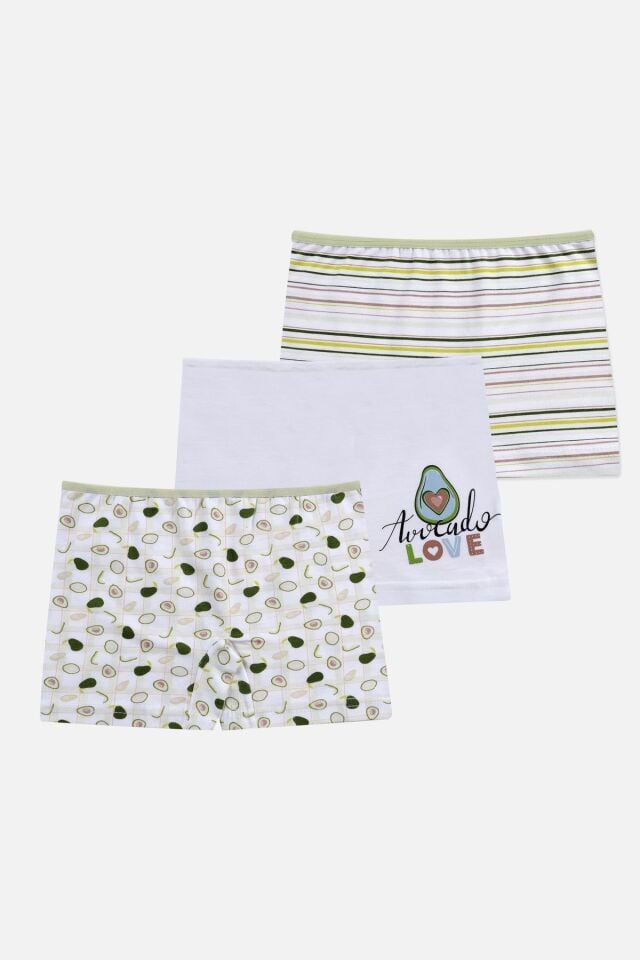 Kız Çocuk 3'lü Desenli Boxer 1052-22 - 5-7 Yaş - 1052-22 - 5-7 Yaş