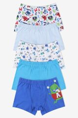 Erkek Çocuk 5'li Pamuklu Sevimli Canavar Desenli Boxer