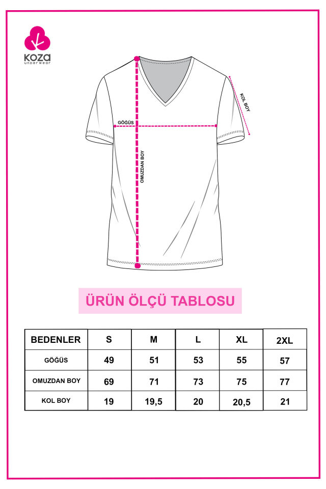 Erkek Pamuklu V Yaka Kısa Kollu Tişört 2 Adet beyaz-beyaz - L - L - beyaz-beyaz
