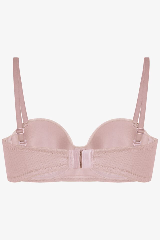 Kadın Dolgusuz Pamuklu Fitilli Straplez Sütyen 95B - Ten