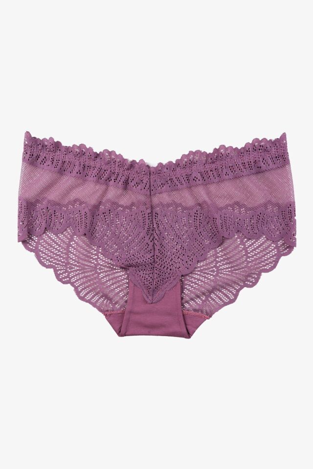 Kadın 3'lü Dantelli Külot Fümegkurusuvizon - M - Fümegkurusuvizon - M