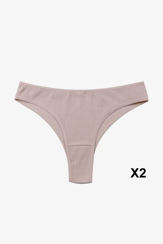 Kadın 5'li Fitilli Brazilian Külot Siyah - XL - Siyah - XL