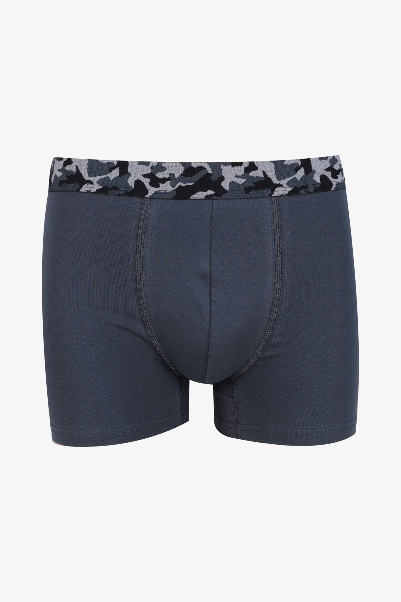 Erkek Tekli Pamuklu Likralı Boxer Füme - XL
