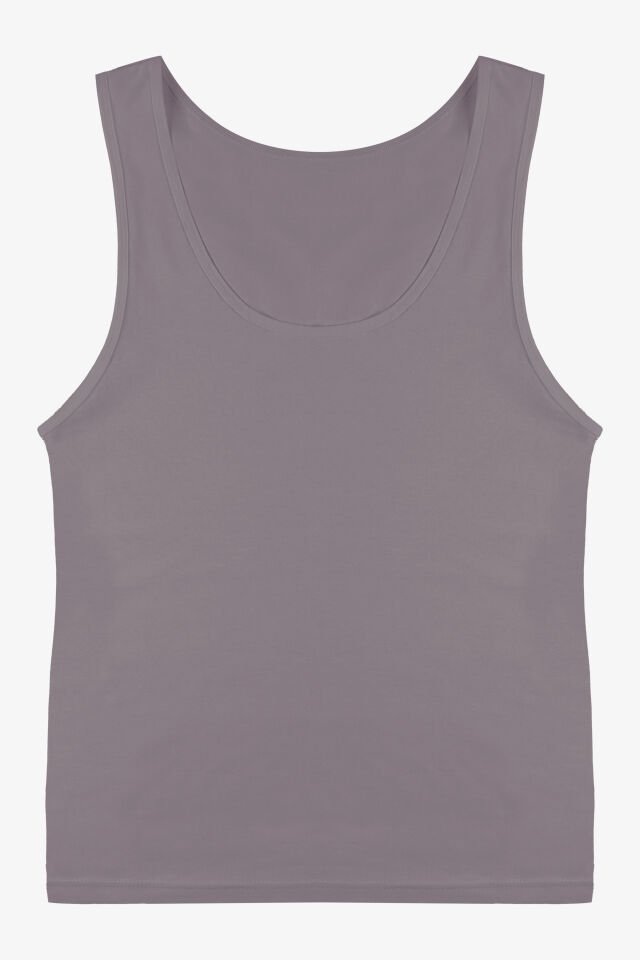 Kadın Kalın Askılı Pamuklu İkili Atlet L/XL - Siyah - Vizon