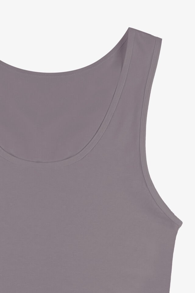 Kadın Kalın Askılı Pamuklu İkili Atlet L/XL - Siyah - Vizon