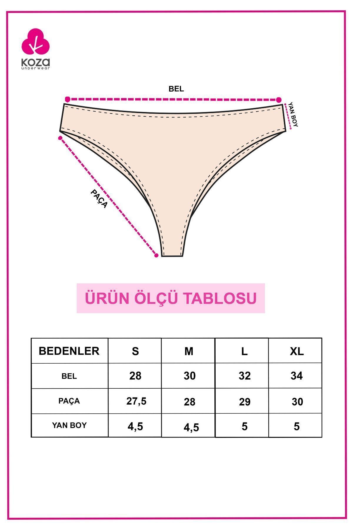 Kadın 5'li Likralı Brazilian Külot Çok Renkli - XL - Çok Renkli - XL