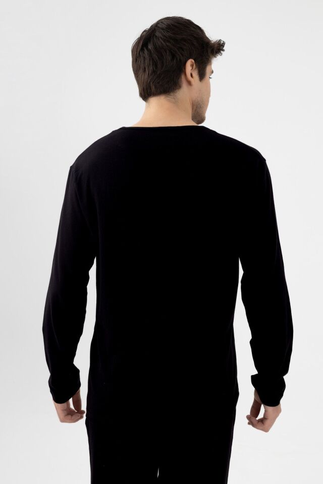 Erkek Pamuklu, Likralı, Düğmeli ve Cep Detaylı Pijama Takımı KO6301PJ-1 - M