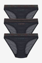 Kadın 3'lü Dantelli - Baskılı Külot Pembemorpembe - M-L