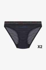 Kadın 3'lü Dantelli - Baskılı Külot Pembemorpembe - M-L