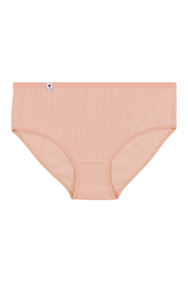 Kadın 5'li Pamuklu Kaşkorse Etiket Detaylı Yüksek Bel Külot Kahverengi - XL/2XL