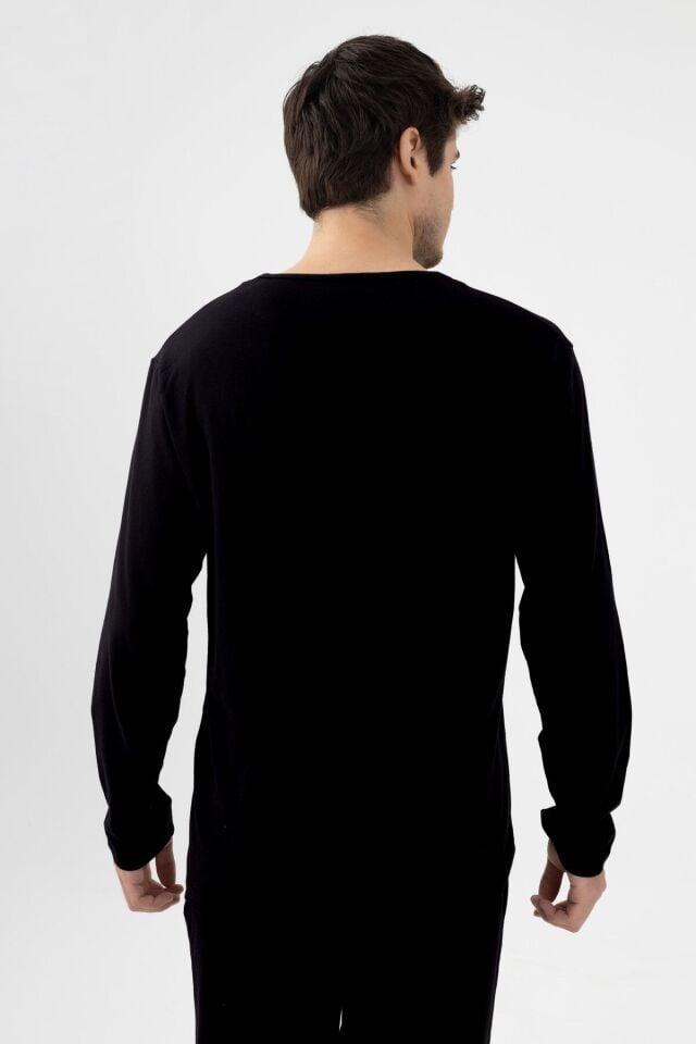 Erkek Pamuklu, Likralı, Düğmeli ve Cep Detaylı Pijama Takımı KO6301PJ-1 - L