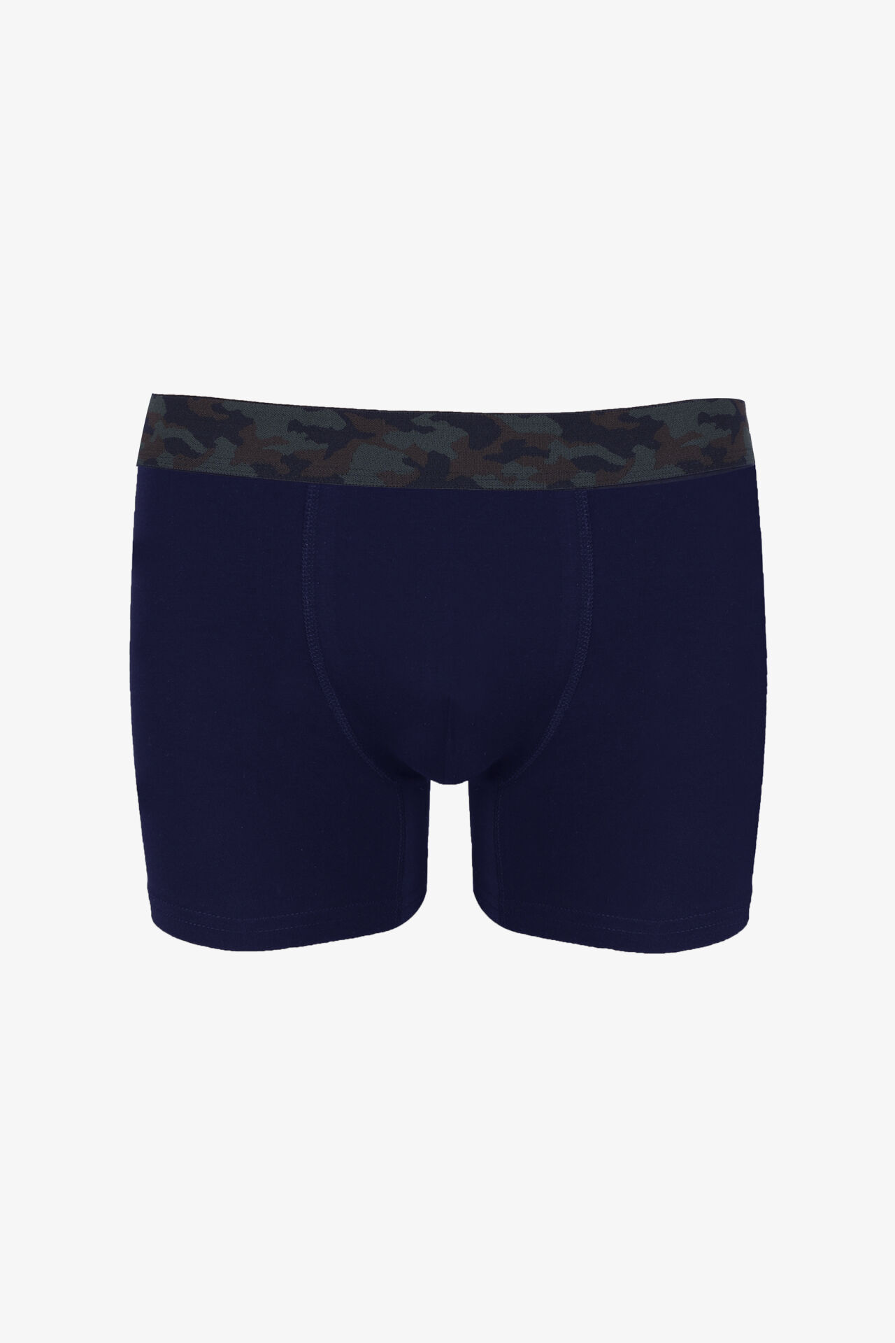 Erkek Tekli Pamuklu Likralı Boxer Lacivert Yeşil - 2XL