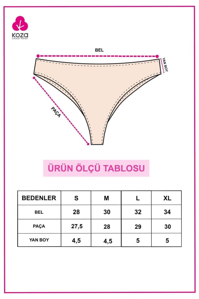 Kadın 7'li Likralı Brazilian Külot Çok Renkli - L - Çok Renkli - L