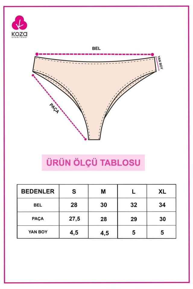 Kadın 7'li Likralı Brazilian Külot Çok Renkli - L - Çok Renkli - L