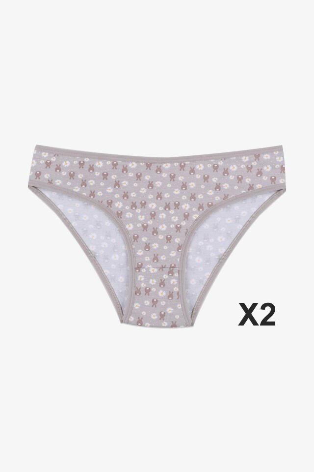 Kadın 3'lü Pamuklu Basic Külot 11040-901 - L/XL