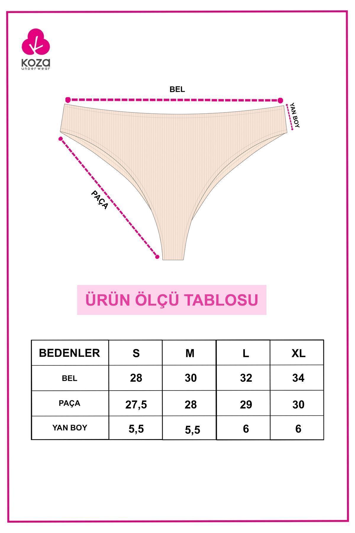 Kadın 7'li Fitilli Brazilian Külot Çok Renkli - S - Çok Renkli - S
