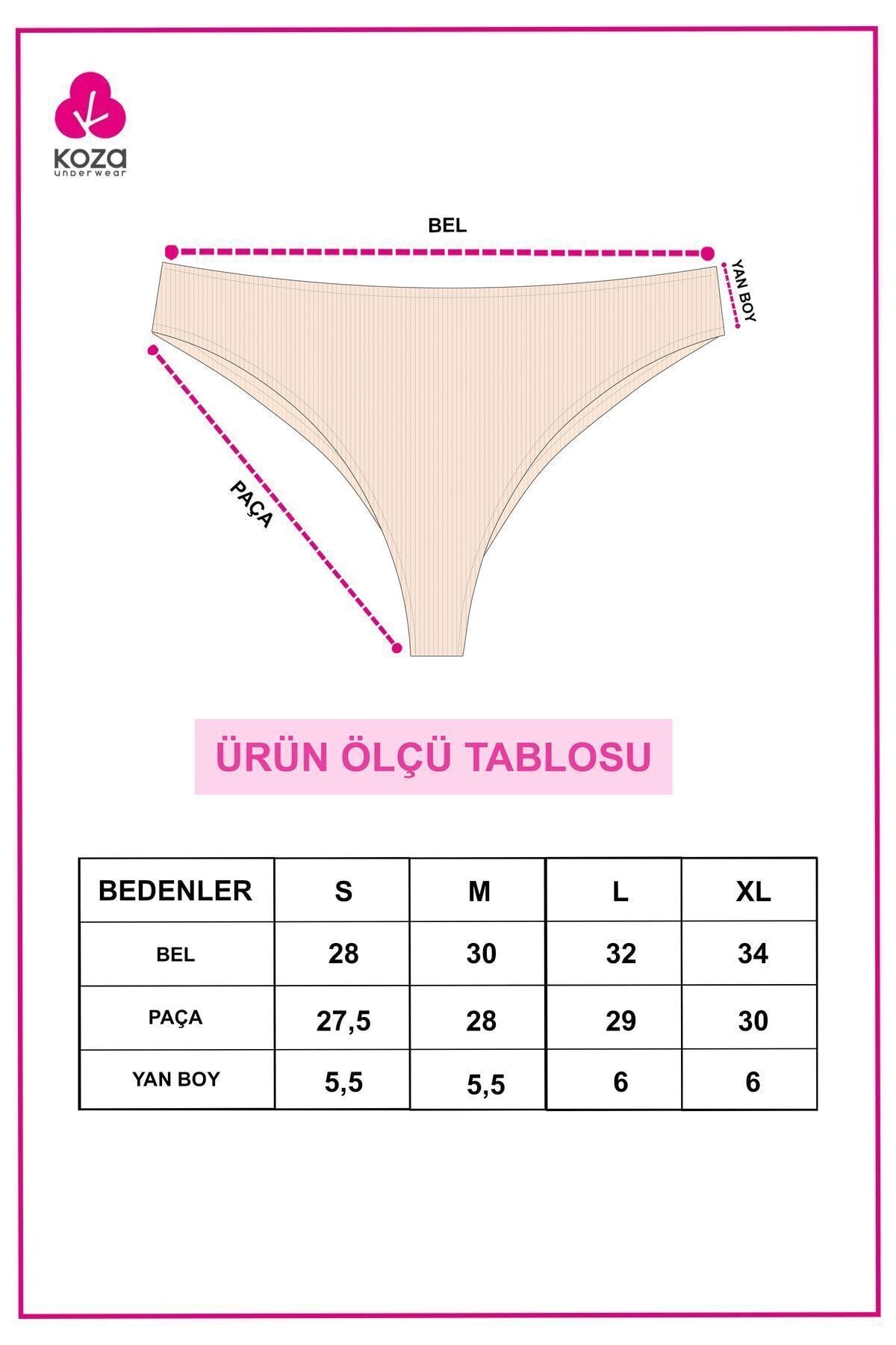 Kadın 7'li Fitilli Brazilian Külot Çok Renkli - S - Çok Renkli - S