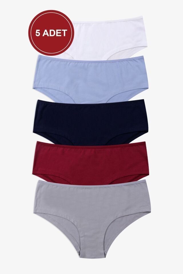 Kadın 5'li Likralı Hipster Çok Renkli - XL - Çok Renkli - XL