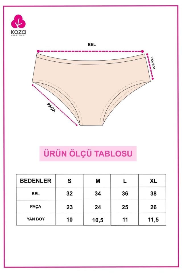 Kadın 5'li Likralı Hipster Çok Renkli - XL - Çok Renkli - XL