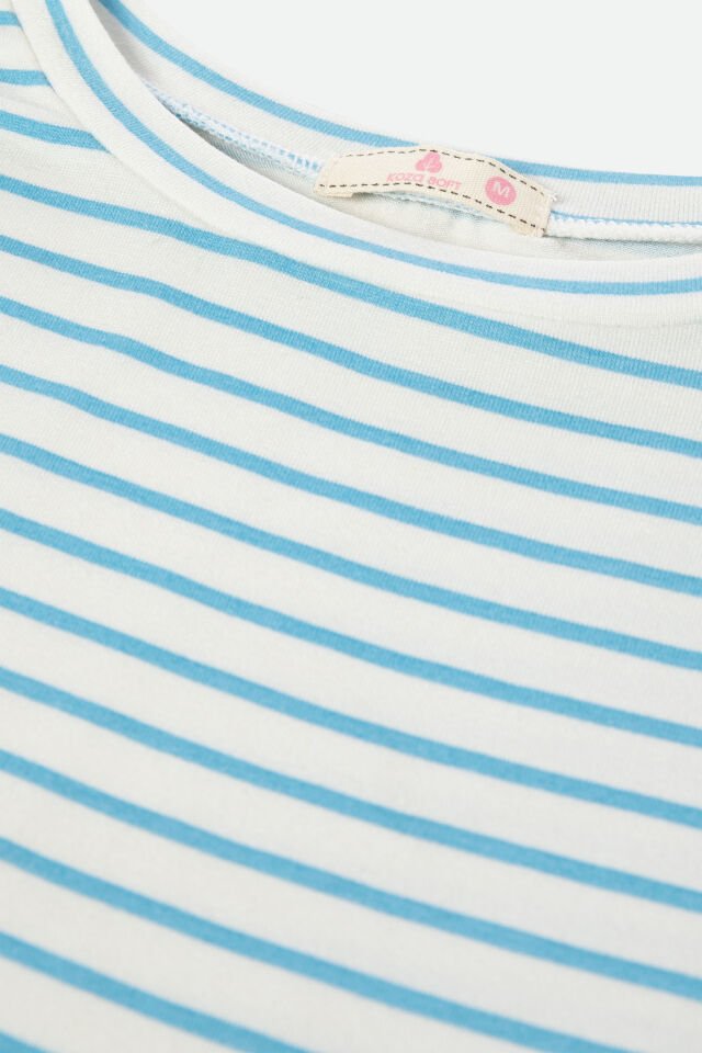 Kadın Baby Ovelok Detaylı Şortlu Pijama Takımı M - Mavi - Beyaz