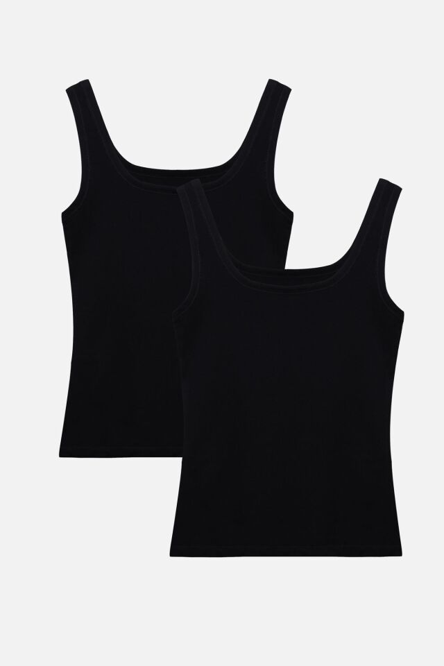 Kadın 2'li Kalın Askılı Likralı Atlet