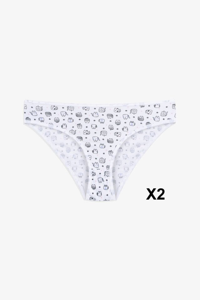 Kadın 3'lü Pamuklu Basic Külot 11040-887 - L/XL