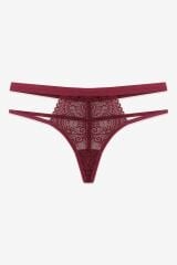 Kadın 4'lü Dantelli Arka İp Detaylı Fantezi Tanga