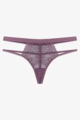 Kadın 4'lü Dantelli Arka İp Detaylı Fantezi Tanga