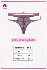 Kadın 4'lü Dantelli Arka İp Detaylı Fantezi Tanga