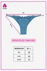 Kadın 3'lü Pamuklu Dantel Detaylı Tanga bordo-glkurus-petrol - M