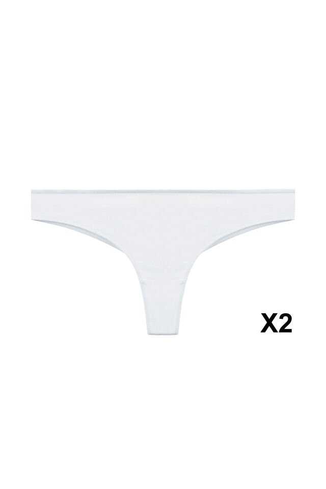 Kadın Pamuklu 6'lı Brazilian Külot Mavi - Pudra - L/XL