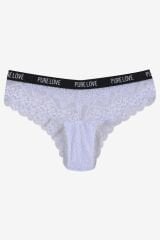 Kadın 4'lü Yazılı Lastikli Dantelli Fantezi Külot