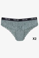 Kadın 4'lü Yazılı Lastikli Dantelli Fantezi Külot