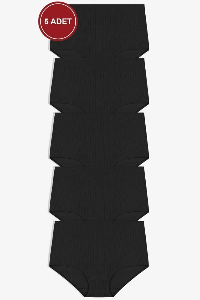 Kadın 5'li Fitilli Curve Büyük Beden Battal Ekstra Yüksek Bel Külot 5005BFTL-1 - 2XL - 5005BFTL-1 - 2XL