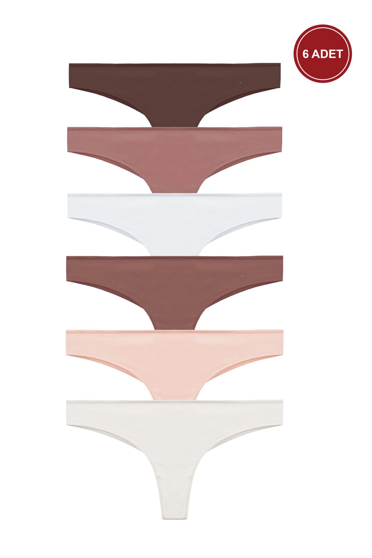 Kadın Pamuklu 6'lı Brazilian Külot L/XL