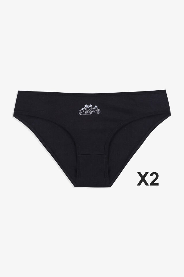 Kadın 3'lü Pamuklu Basic Külot 11040-868 - L/XL