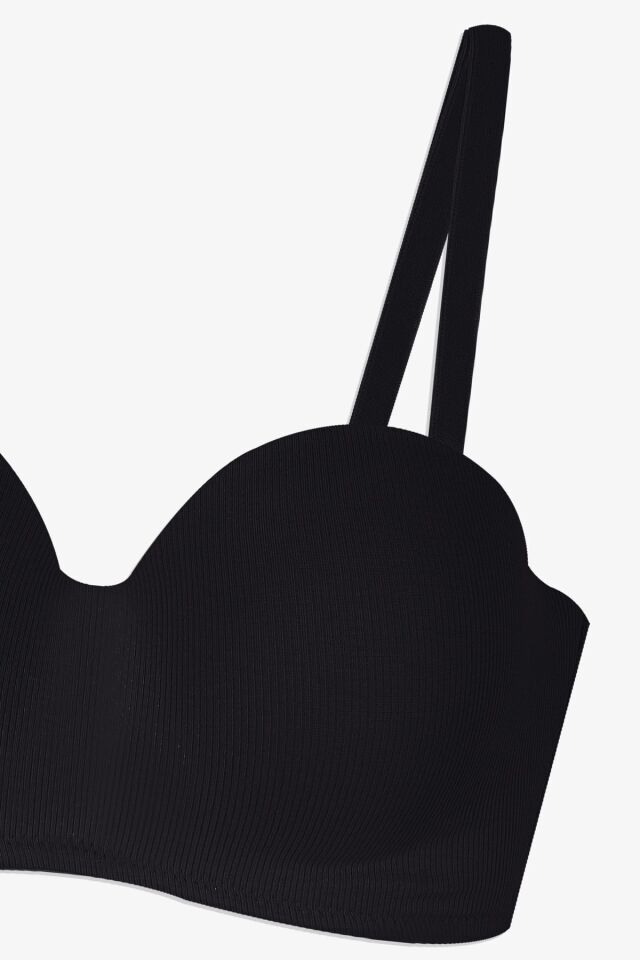 Kadın Fitilli Straplez Sütyen Siyah - 90B - Siyah - 90B