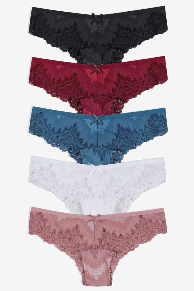 Kadın 5'li Dantelli Fantezi Brazilian Külot