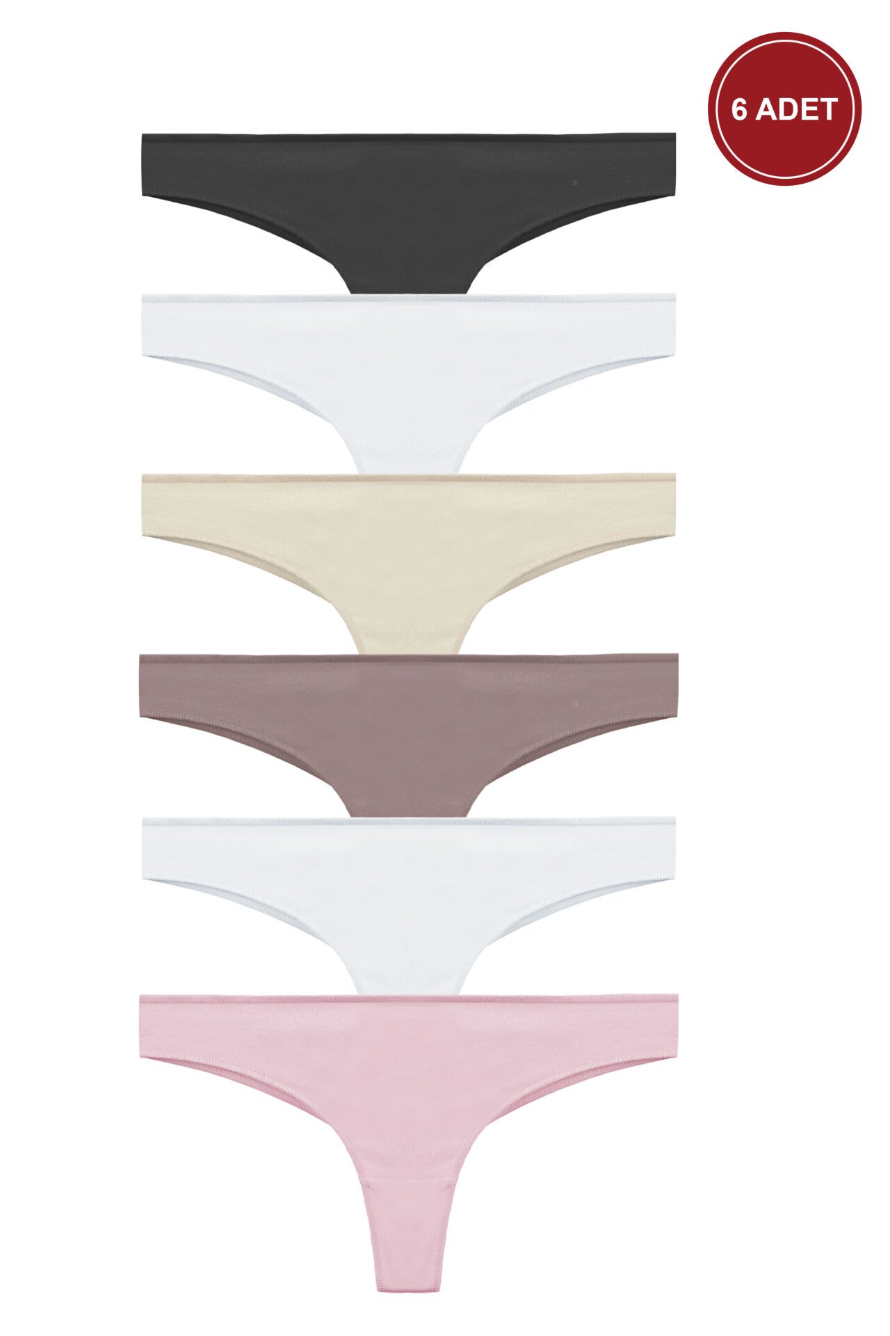 Kadın Pamuklu 6'lı Brazilian Külot L/XL