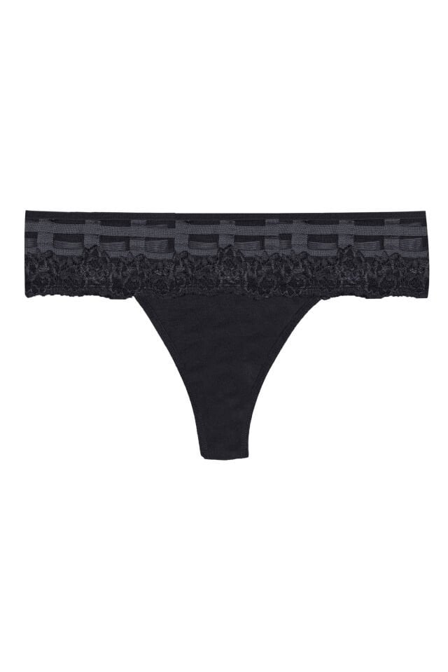 Kadın Pamuklu Dantel Detaylı Tanga L - XL