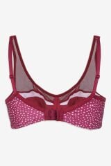 Kadın Puanlı Desenli Tül Detaylı Dolgusuz Toparlayıcı Minimizer Sütyen