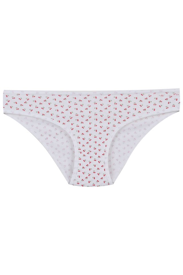 Kadın 5'li Desenli Pamuklu Likralı Külot Pembe - Ekru - L/XL