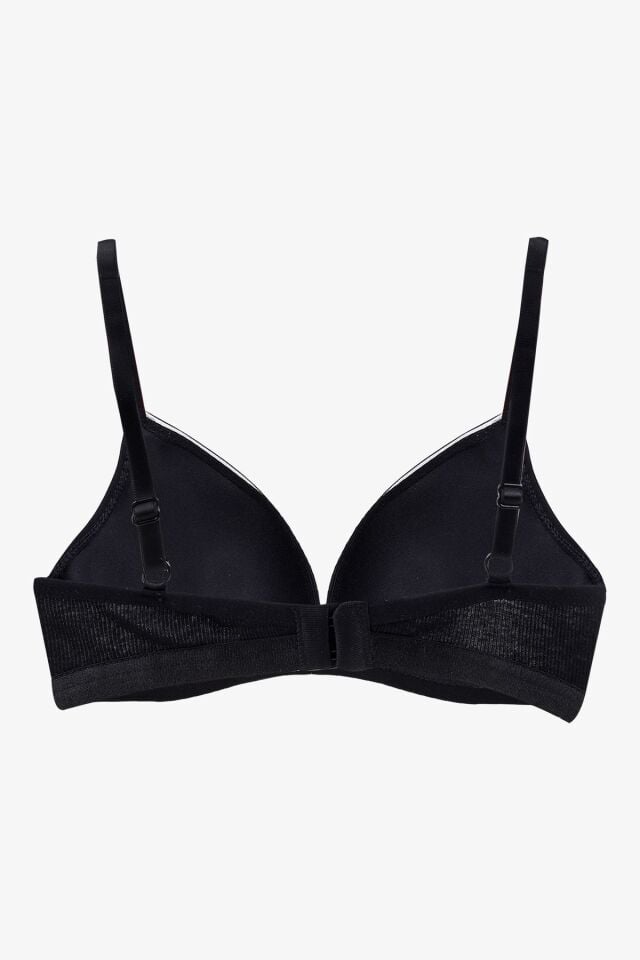 Kadın Fitilli Düğme Detaylı Sütyen Siyah - 90B - Siyah - 90B