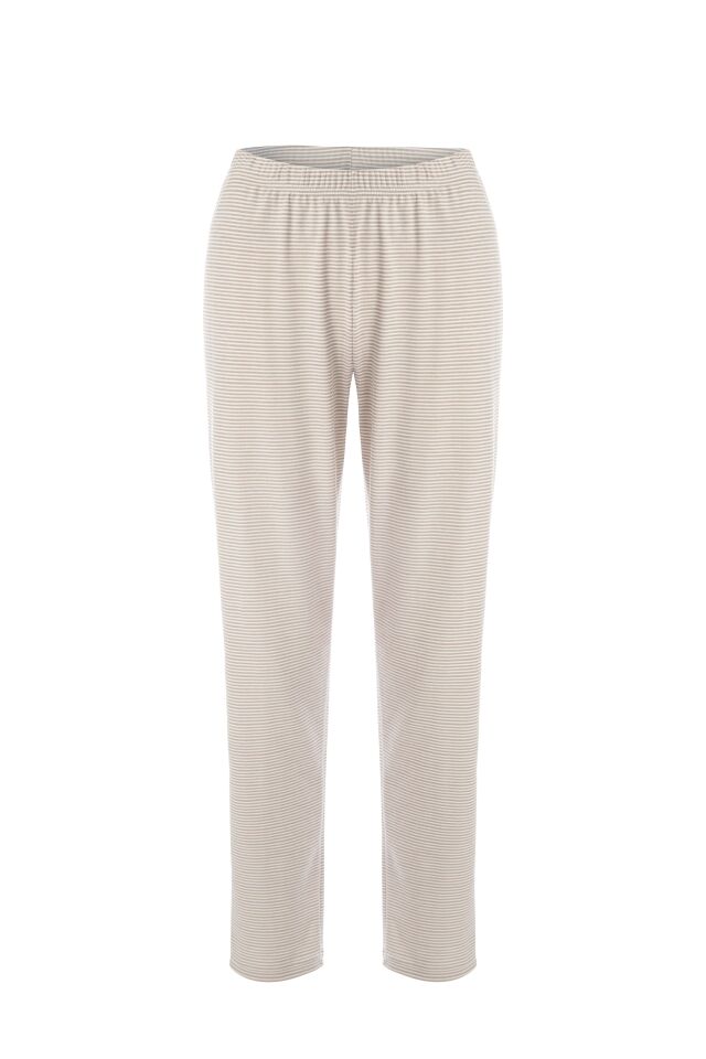 Kadın Uzun Kollu Baskı Detaylı Pijama Takımı Kahverengi - Siyah - XL