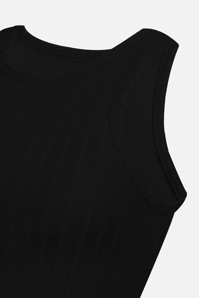 Kadın Halter Yaka Kaplı Sporcu Crop Siyah - XL - Siyah - XL