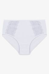 Kadın 3'lü Pamuklu Yan Dantelli Yüksek Bel Curve Külot