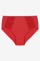 Kadın 3'lü Pamuklu Yan Dantelli Yüksek Bel Curve Külot